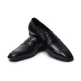 Hayes London | Belmonte Black Formal Penny Loafers – Genuine Leather Men's Slip-On Shoes for Office & Party Wear